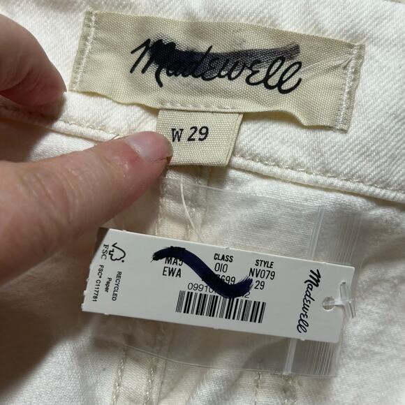 Madewell Men's Patch Pocket Relaxed Fit Button Fly Straight Jeans Ecru 29 New - Picture 8 of 8